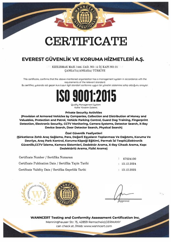 ISO 9001:2015 - Kalite Yönetim Sistemi